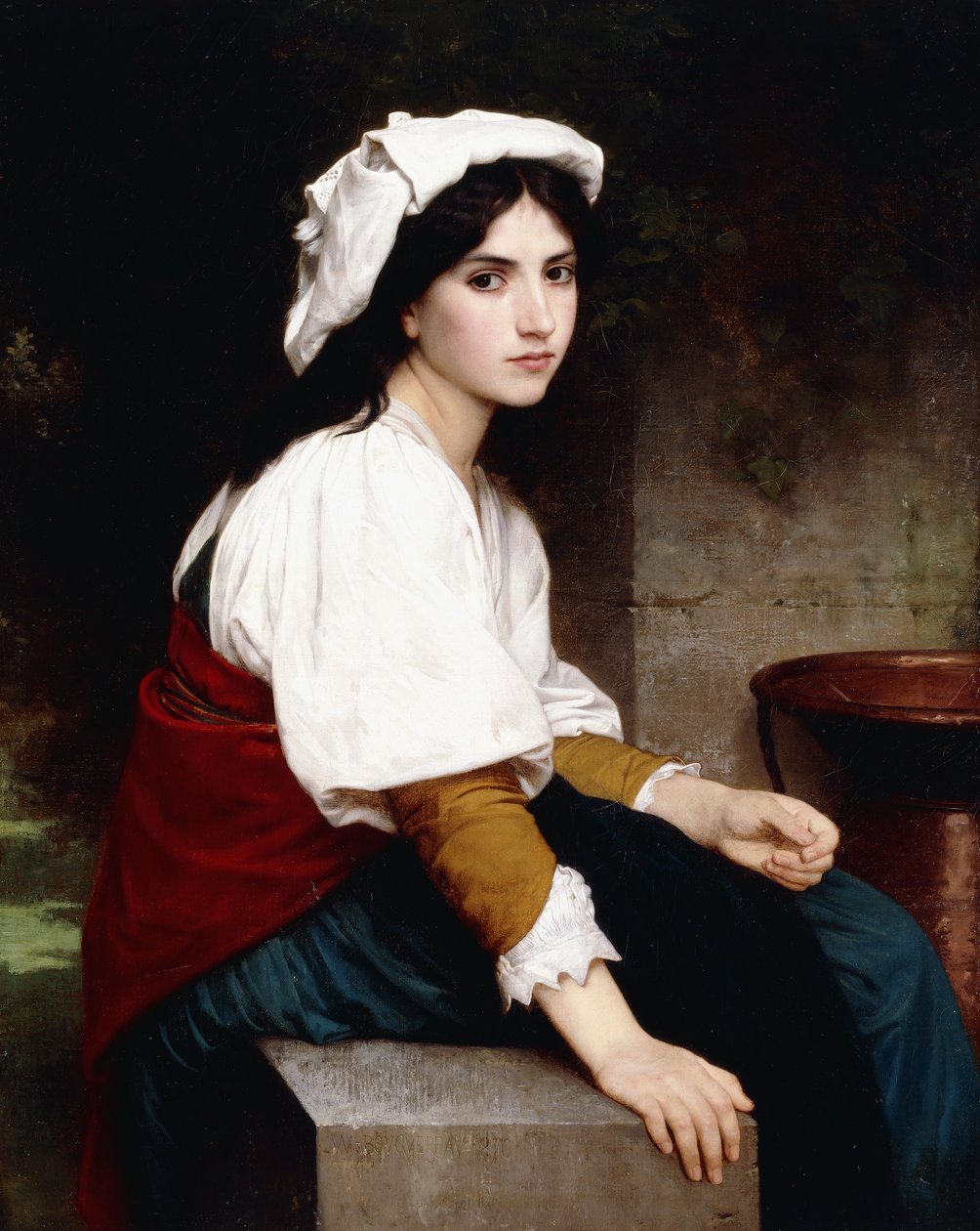 Ragazza italiana vicino a una fontana, 1870 da William Adolphe Bouguereau