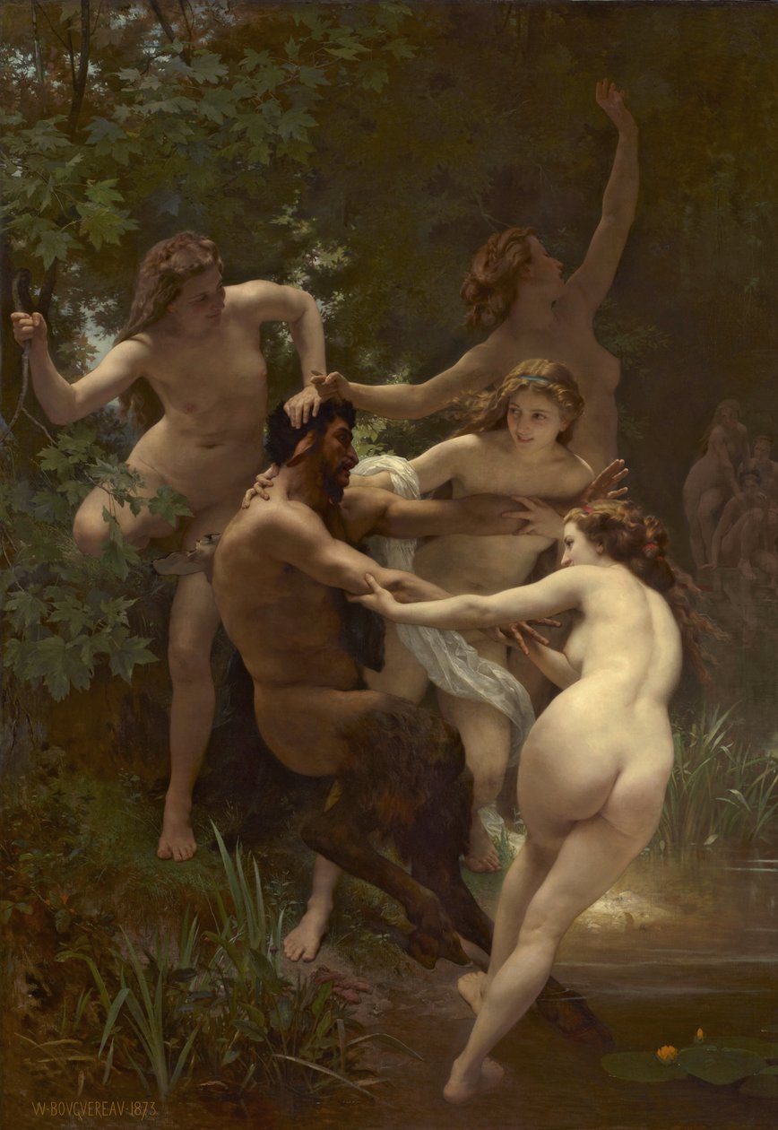 Ninfe e satiro da William Adolphe Bouguereau