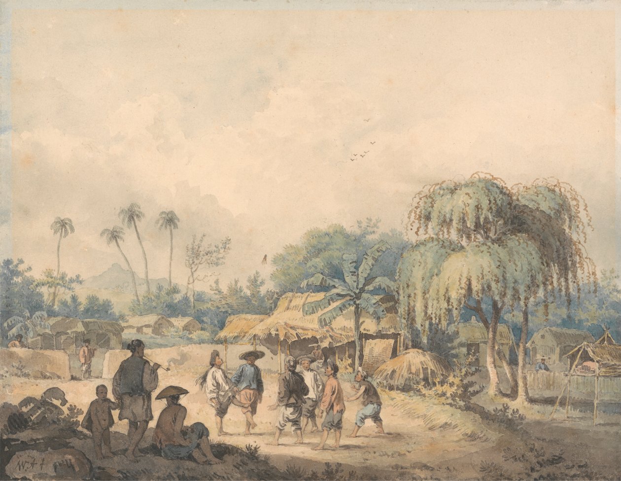 Nativi di Cochin che Giocano a Volano in Cina da William Alexander