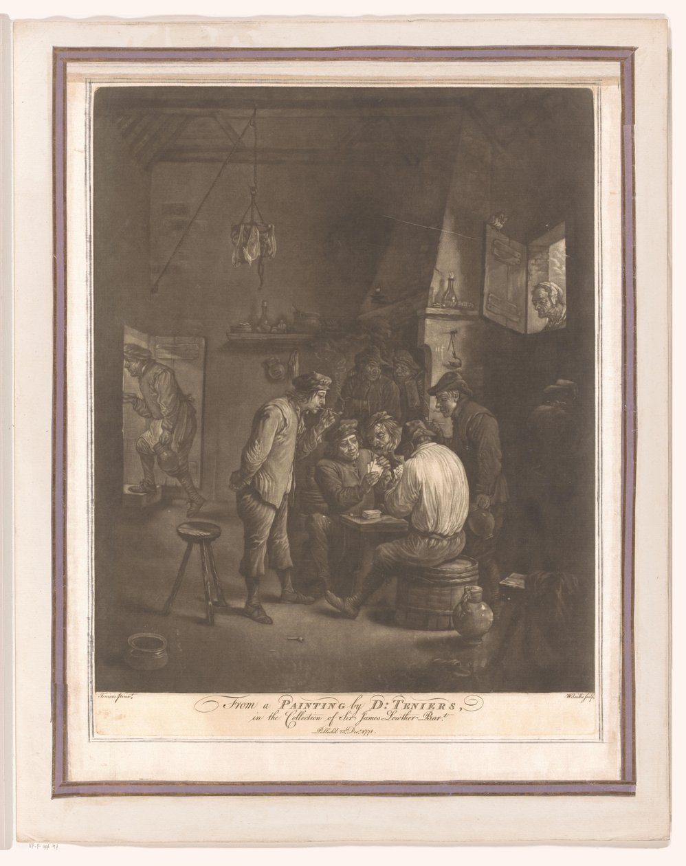 Contadini che giocano a carte in una locanda da William Baillie