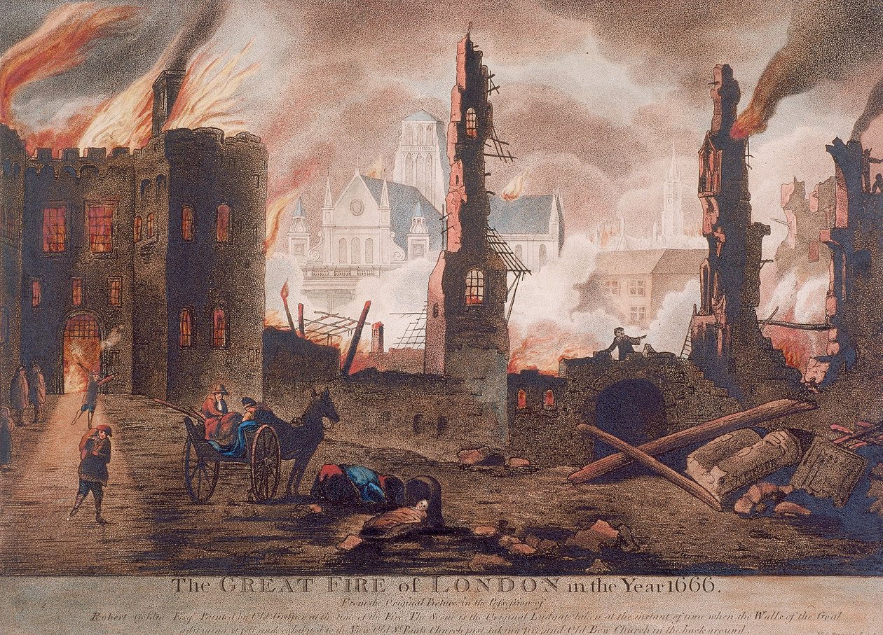 Ludgate, Grande Incendio di Londra, Londra, 1792 da William Birch
