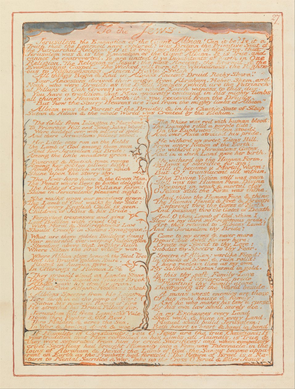 Gerusalemme, Tavola 27, Agli ebrei.... da William Blake