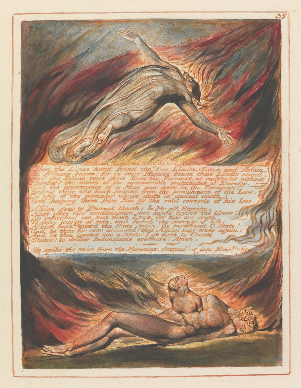 Gerusalemme, Tavola 35, Poi la mano divina... da William Blake