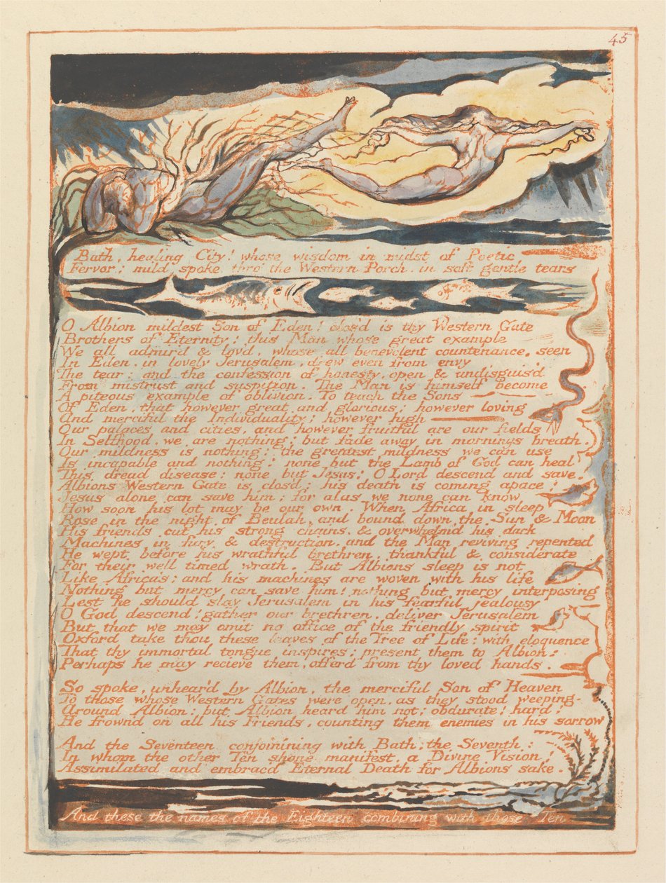 Gerusalemme, Tavola 45, Bath, città curativa!.... da William Blake