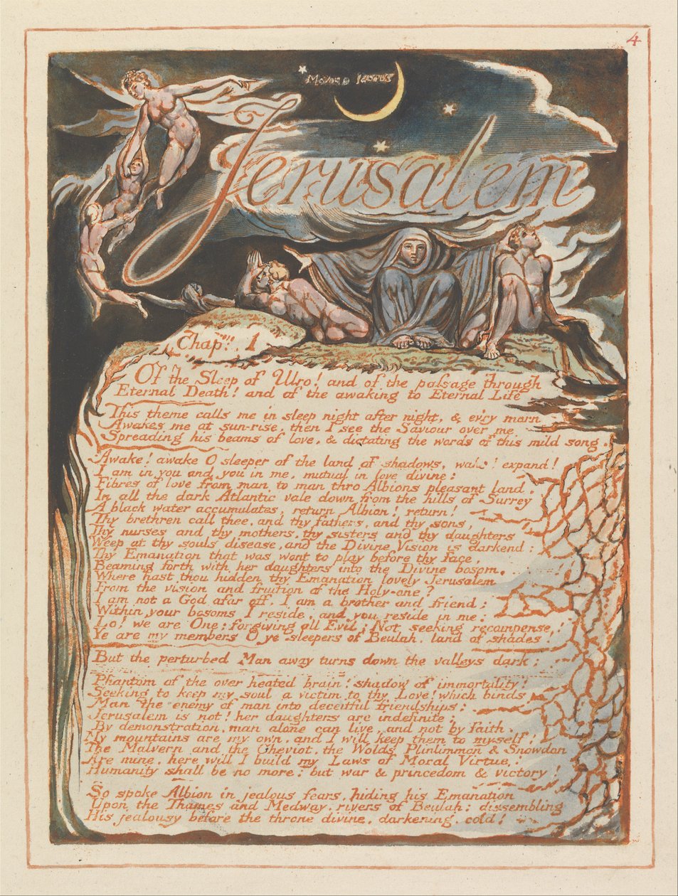 Gerusalemme, Tavola 4, Gerusalemme, Capitolo 1.... da William Blake