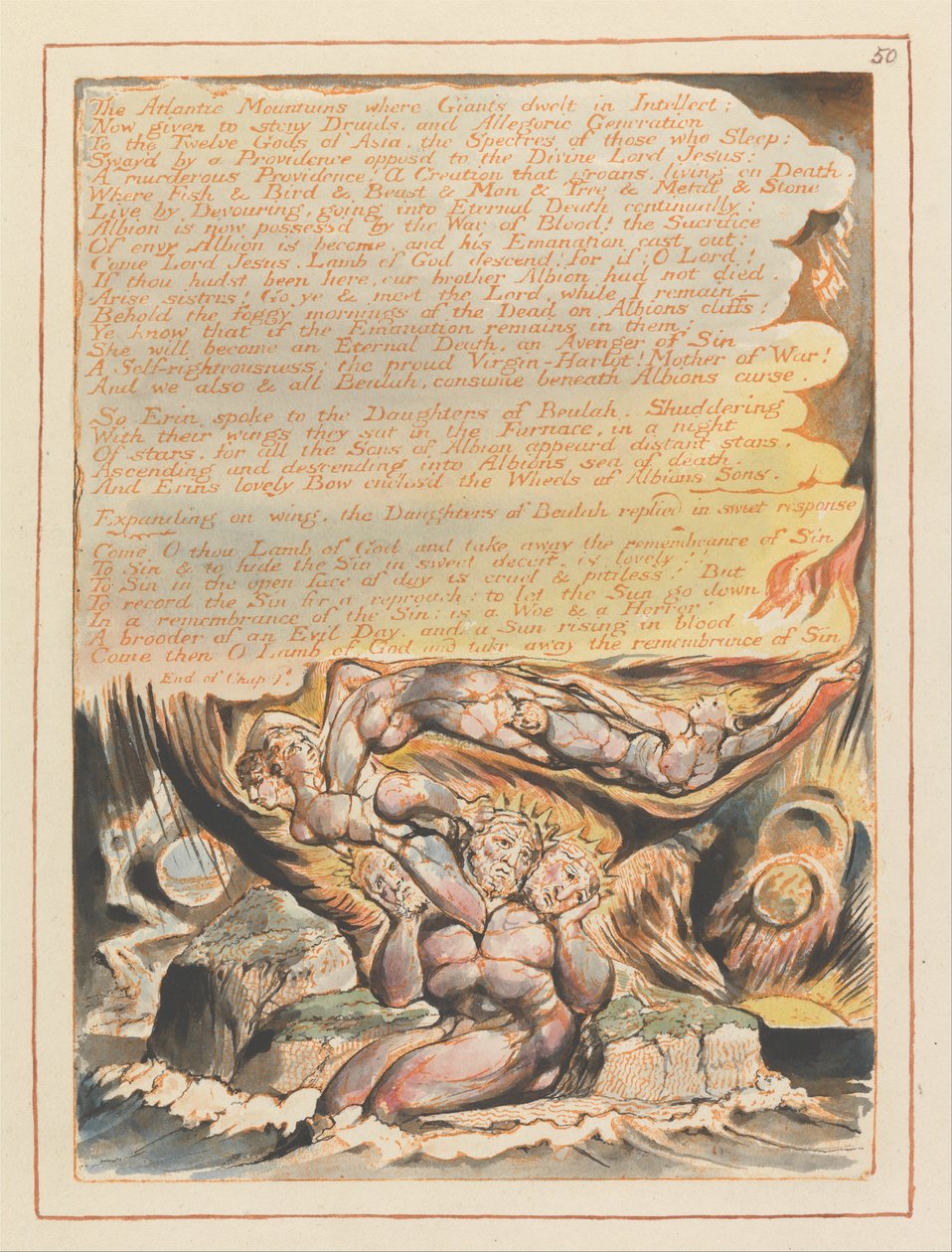 Gerusalemme, Tavola 50, Le Montagne Atlantiche... da William Blake