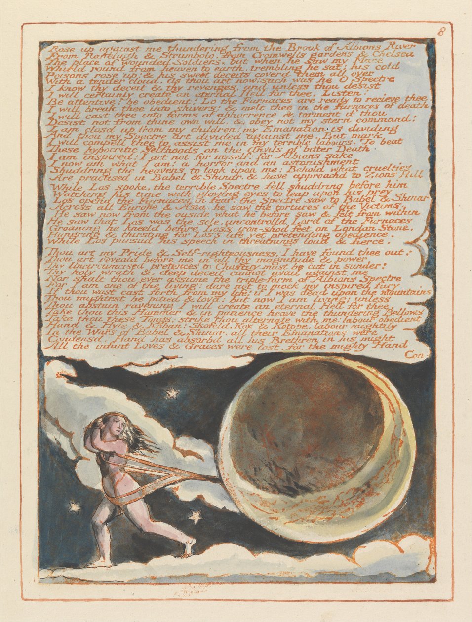 Gerusalemme, Tavola 8, Si alzò contro di me.... da William Blake