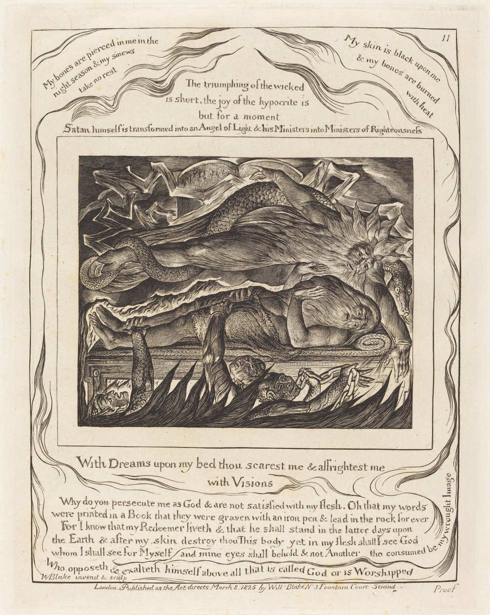 I Sogni Malvagi di Giobbe da William Blake