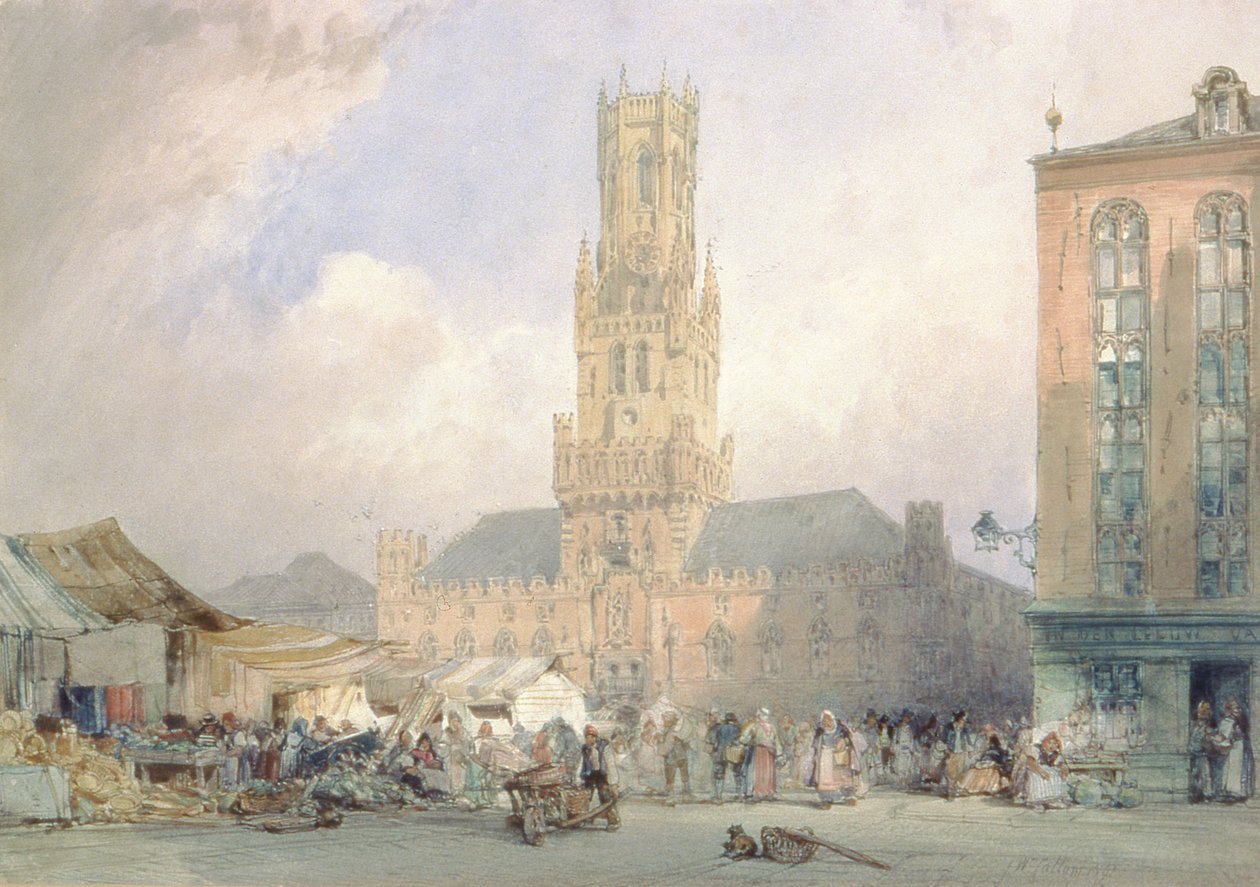 Il Municipio, Bruges da William Callow