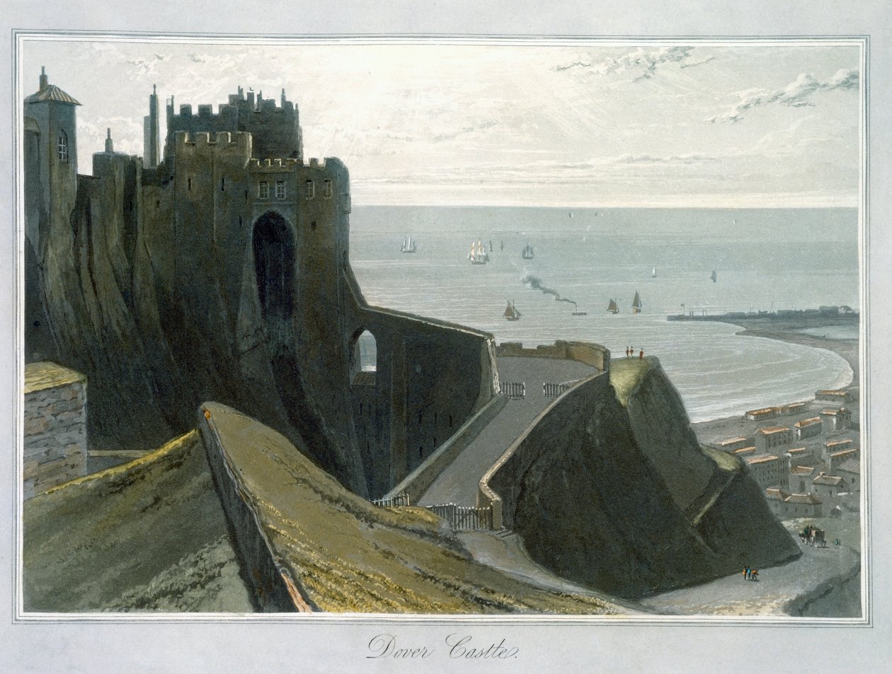 Castello di Dover, Kent, 1823 da William Daniell