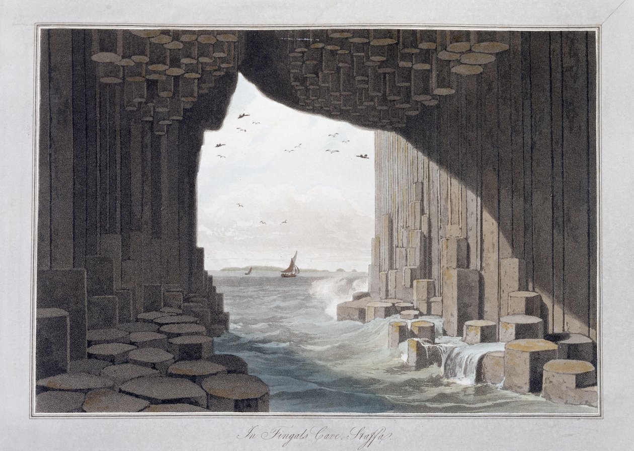 Nella Grotta di Fingal, Staffa, Scozia, 1829 da William Daniell