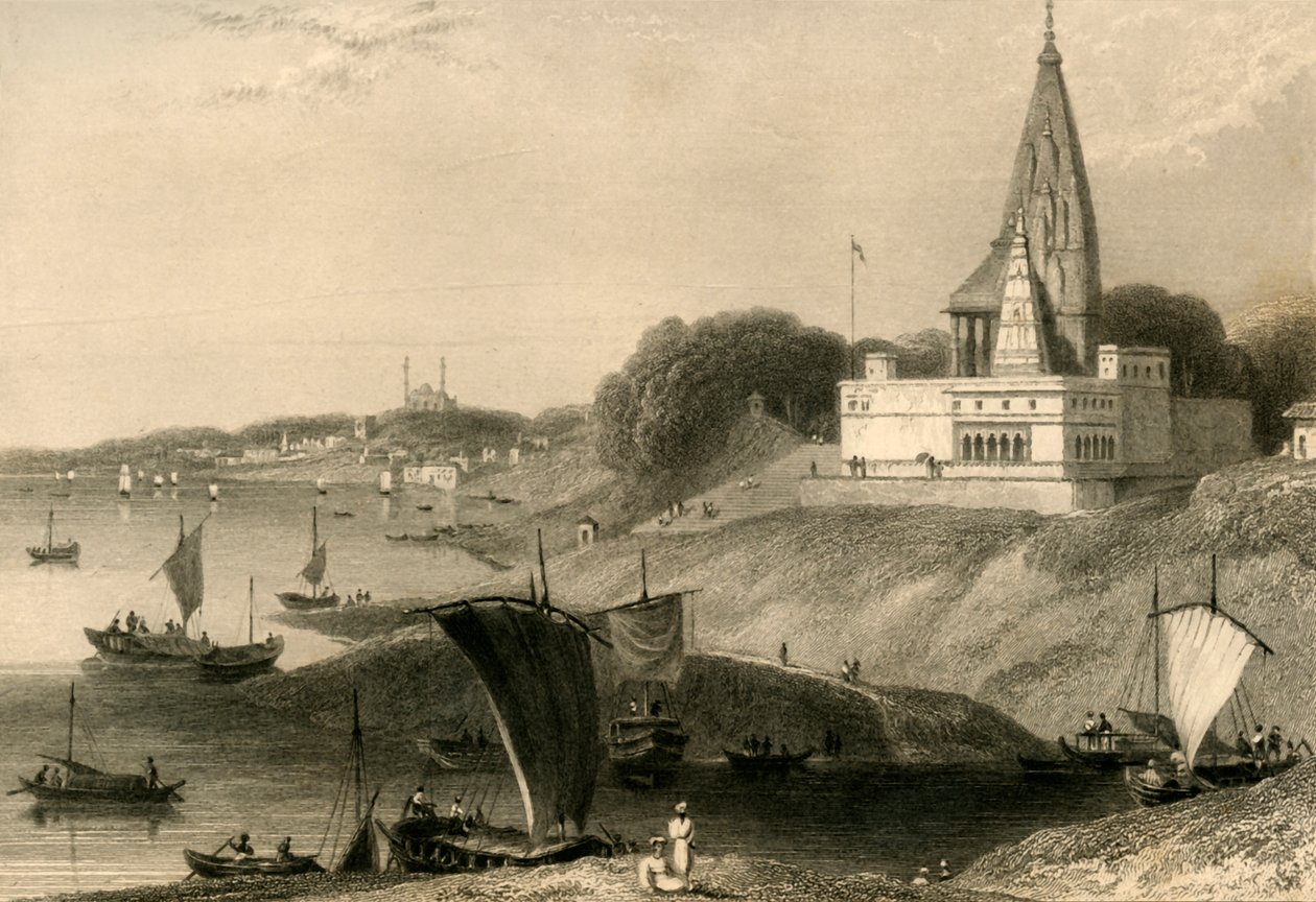 La Pagoda Bernar, Benares, 1835 da William Daniell