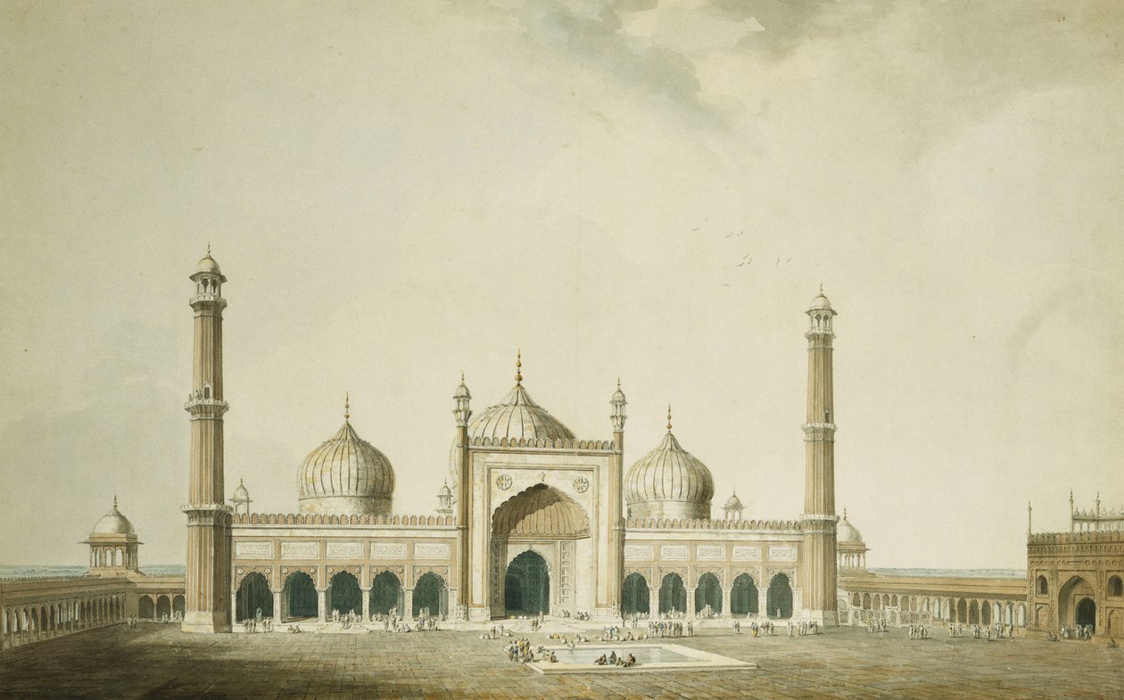 La Jama Masjid, Delhi da William Daniell