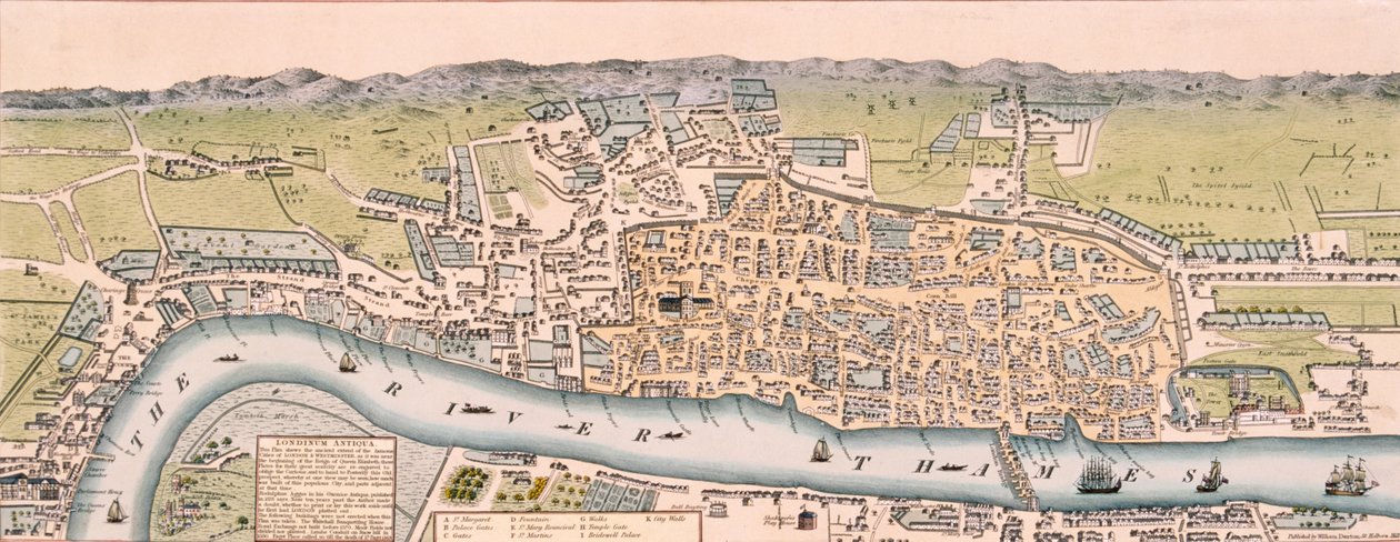 Mappa di Londra da William Darton