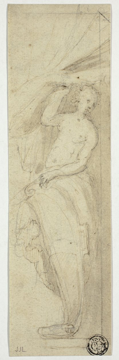Figura femminile che solleva la tenda da William Etty