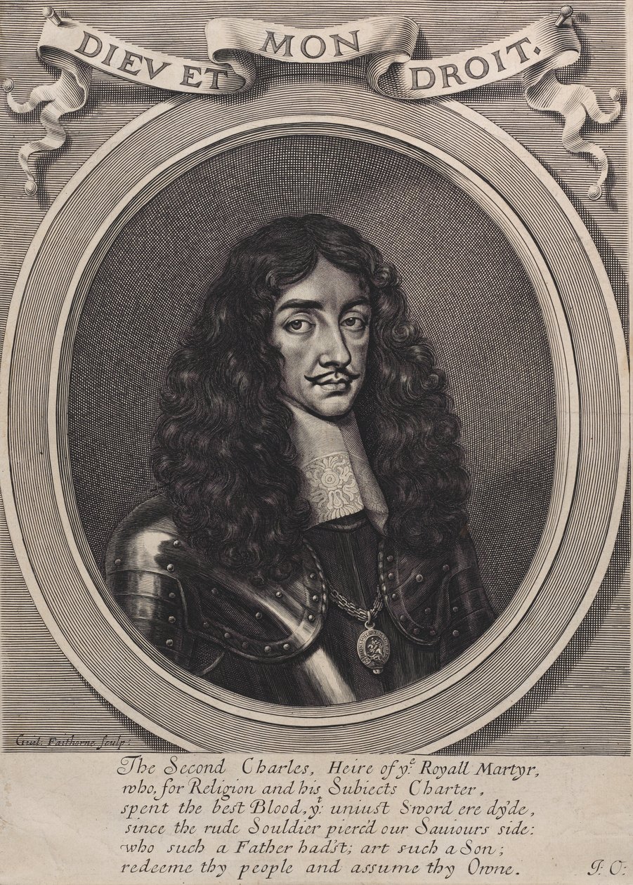 Re Carlo II, 1660-70 da William Faithorne