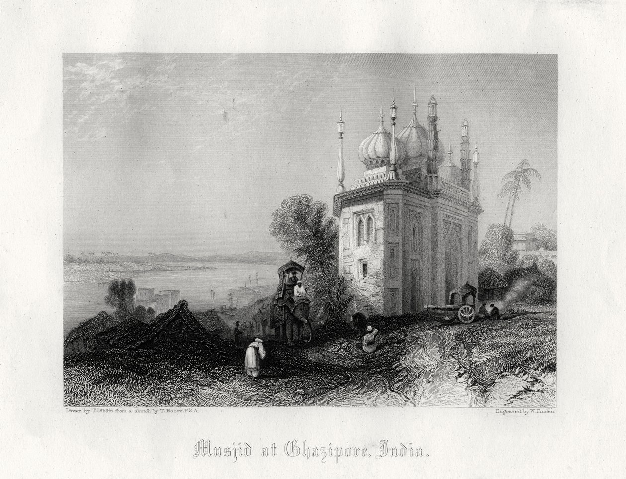 Moschea a Chazipore, India da William Finden
