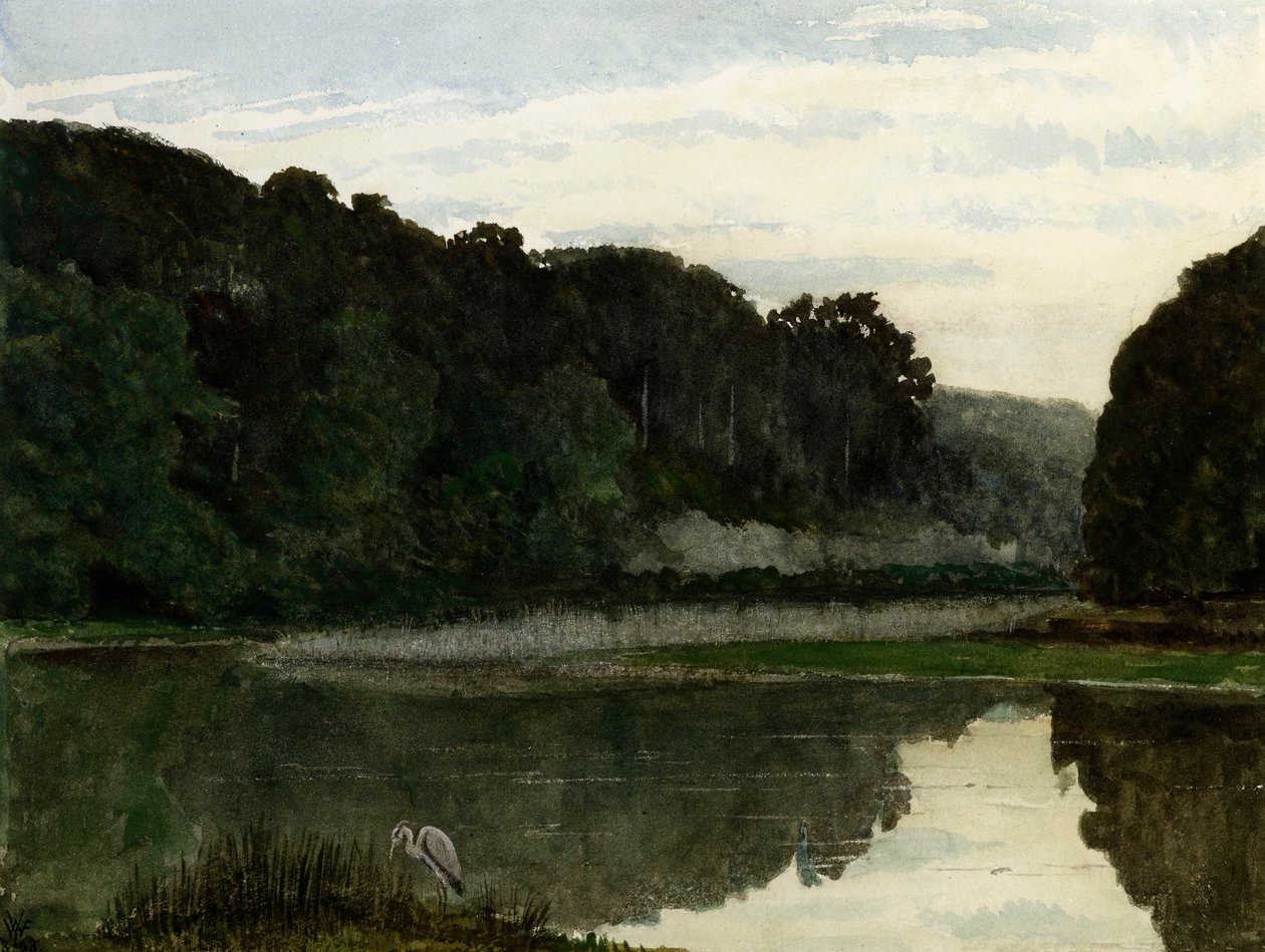 Paesaggio con airone, 1868 da William Frederick Yeames