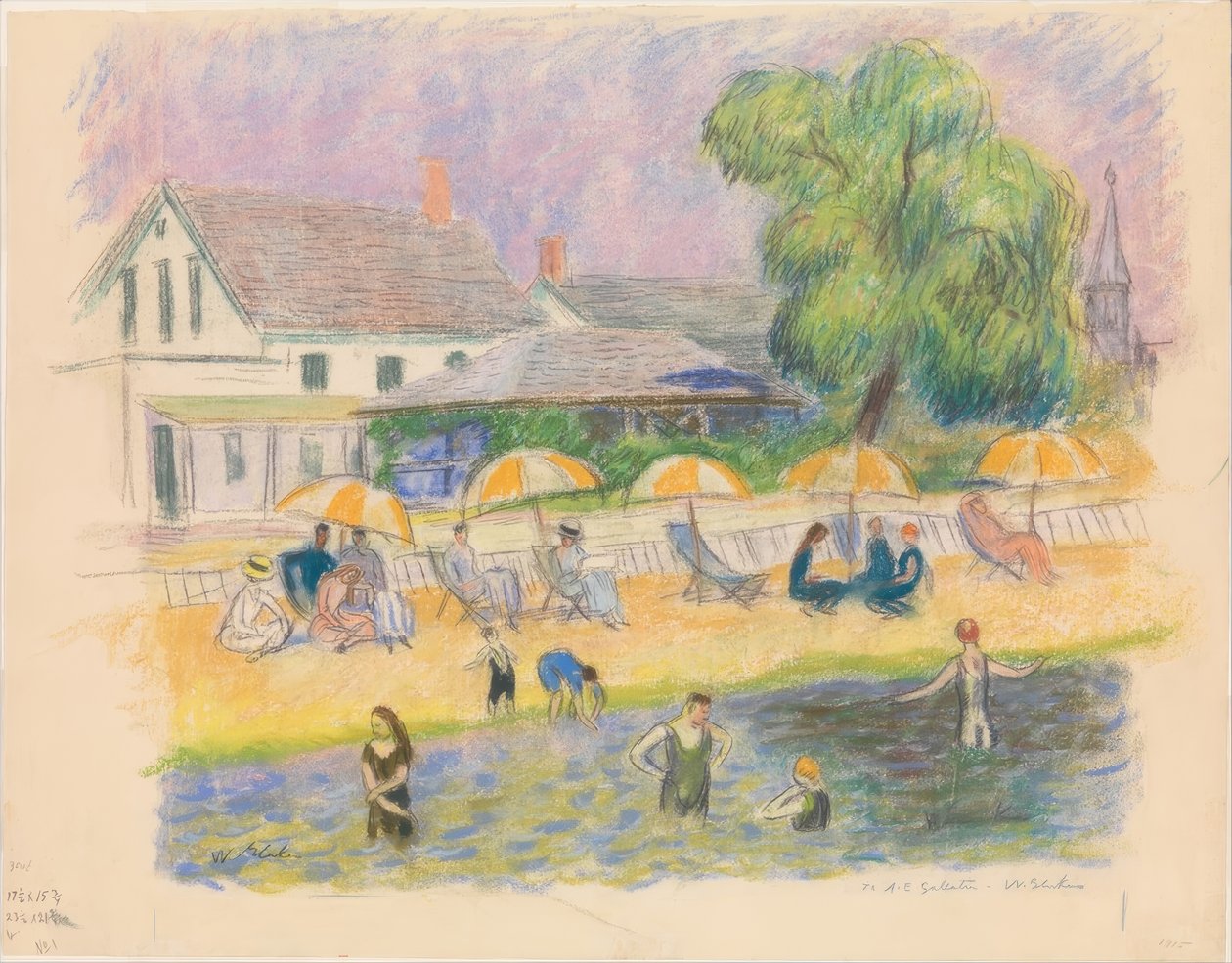 Scena di spiaggia da William Glackens