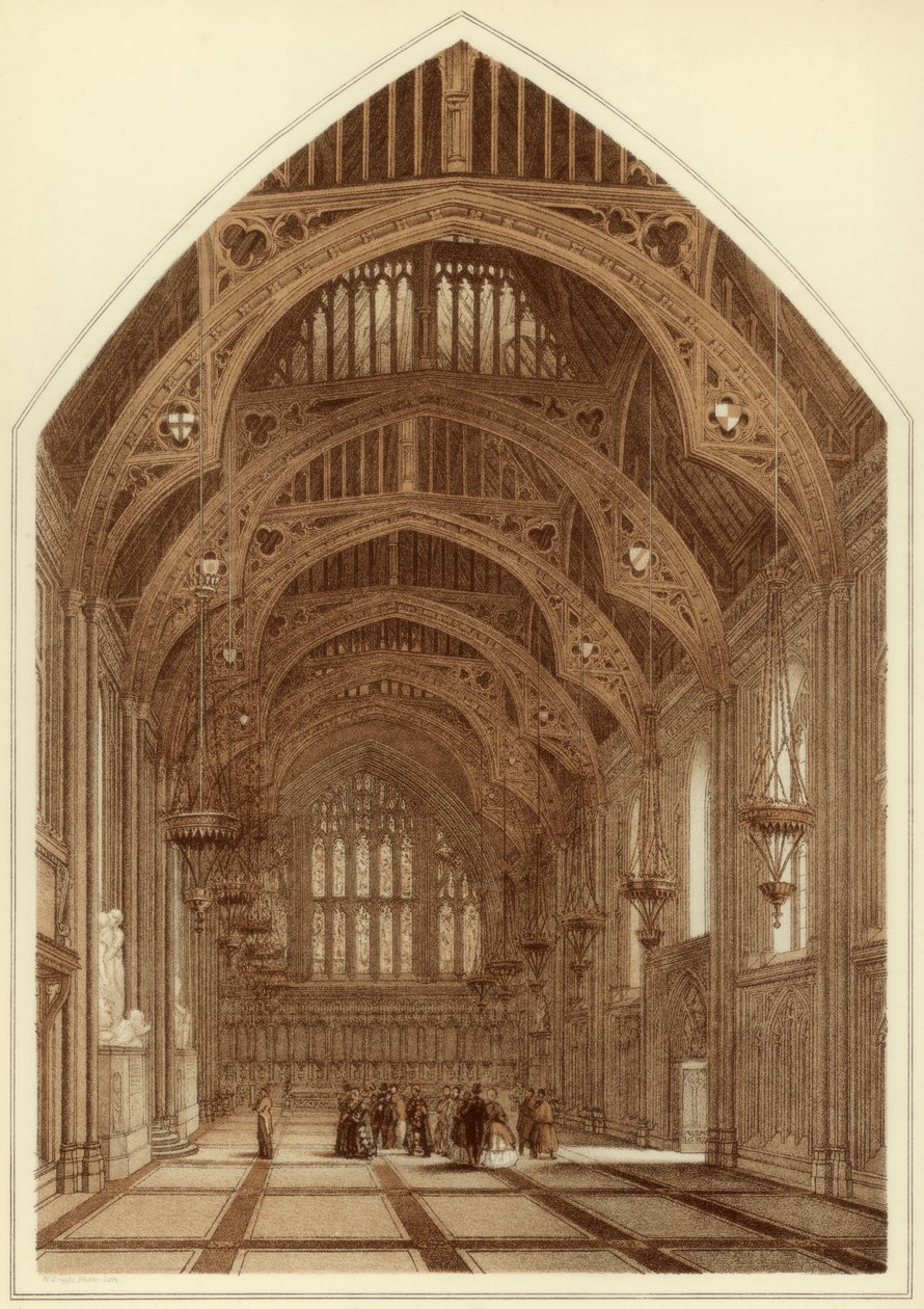 Interno della Guildhall, Città di Londra, 1886 da William Griggs