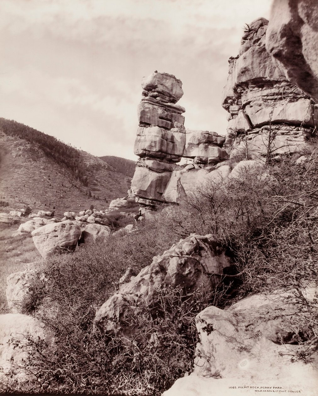 Roccia del Pulpito, Parco Perry (1055) da William H. Jackson