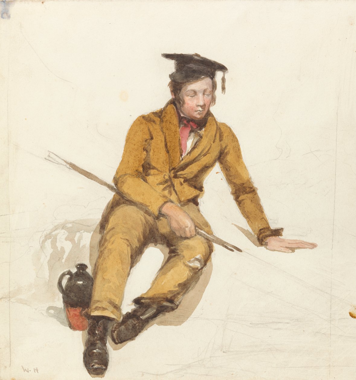 Un giovane studioso va a pescare da William Henry Hunt