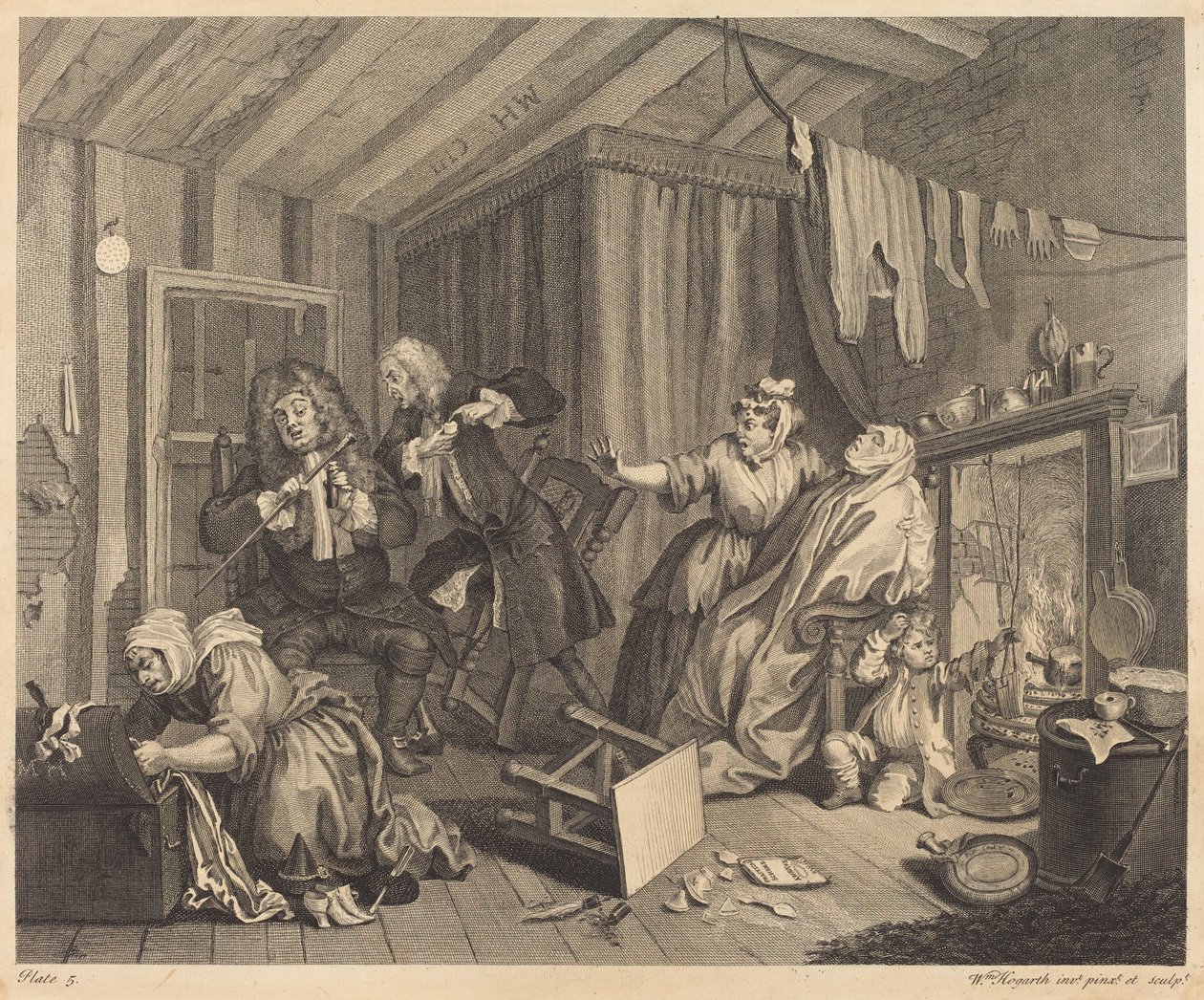 Il Progresso di una Prostituta: pl.5 da William Hogarth