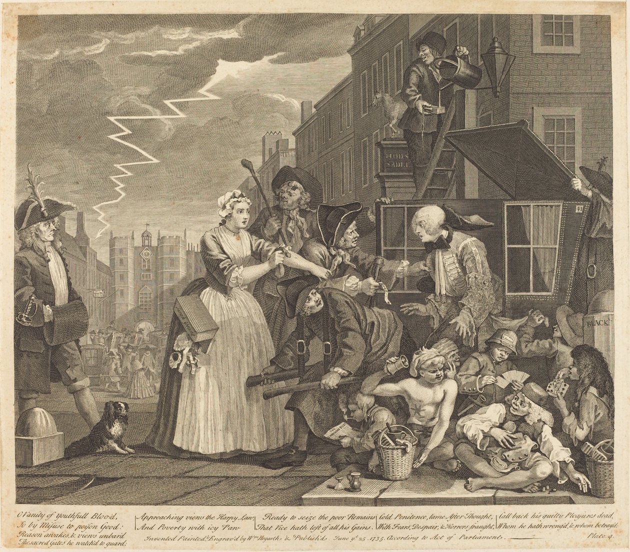 Il progresso di un libertino: tav.4 da William Hogarth