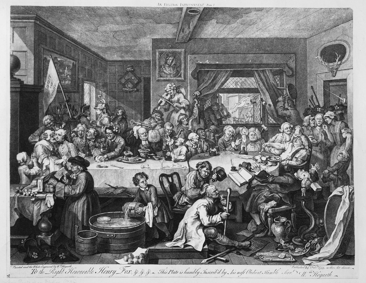 Un intrattenimento elettorale, 1755 da William Hogarth