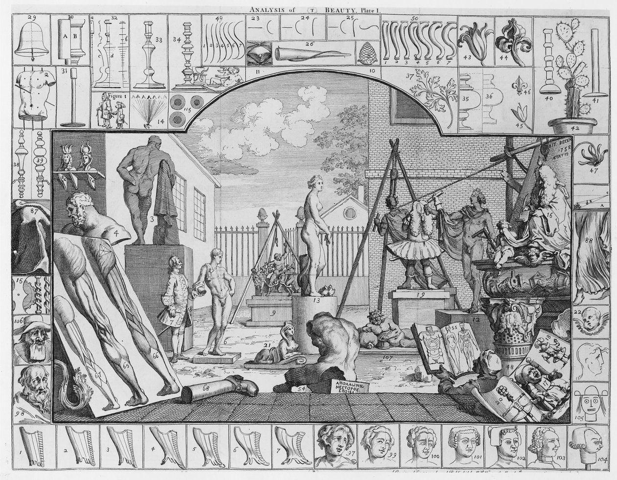 Analisi della Bellezza, Tavola 1, 1753 da William Hogarth
