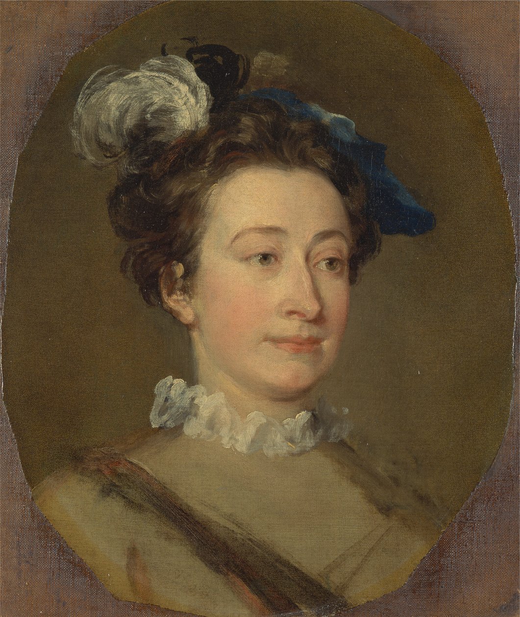 Ragazza con cappello piumato da William Hogarth
