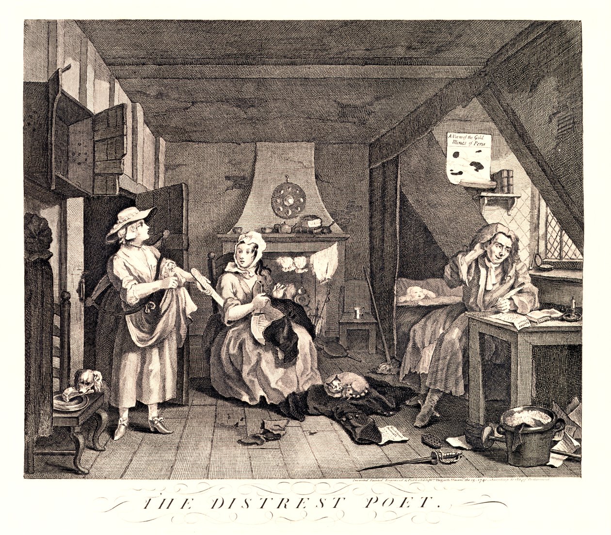 Il poeta in difficoltà da William Hogarth