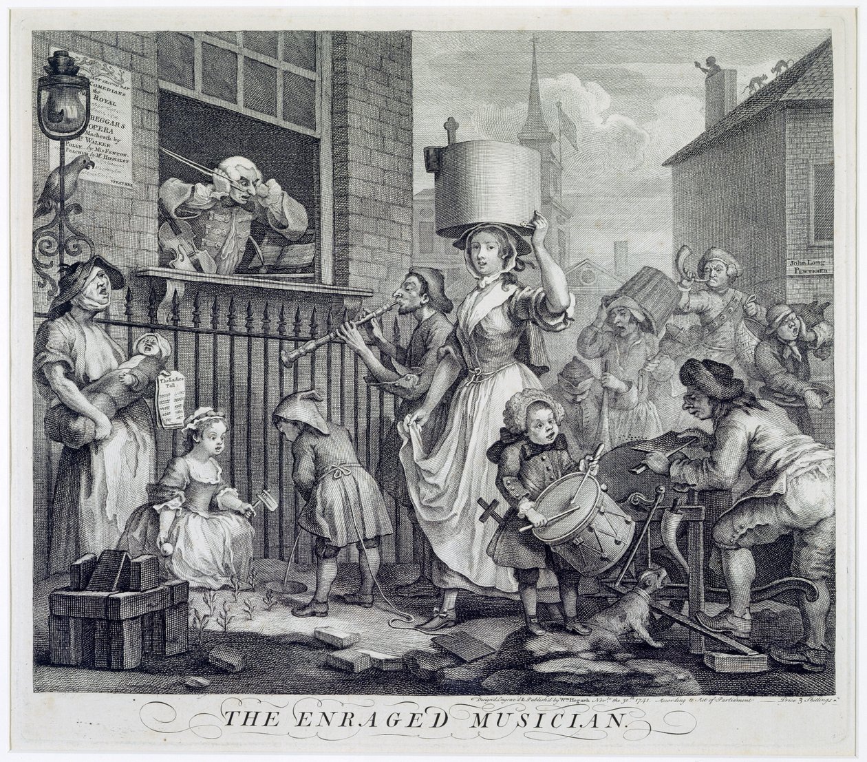 Il musicista infuriato, 1741 da William Hogarth