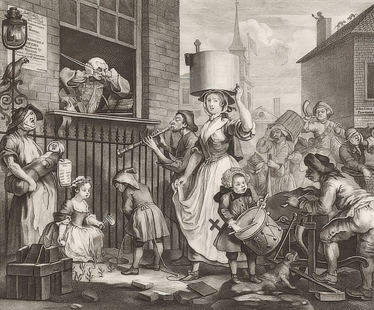 Il musicista infuriato. 1741 da William Hogarth