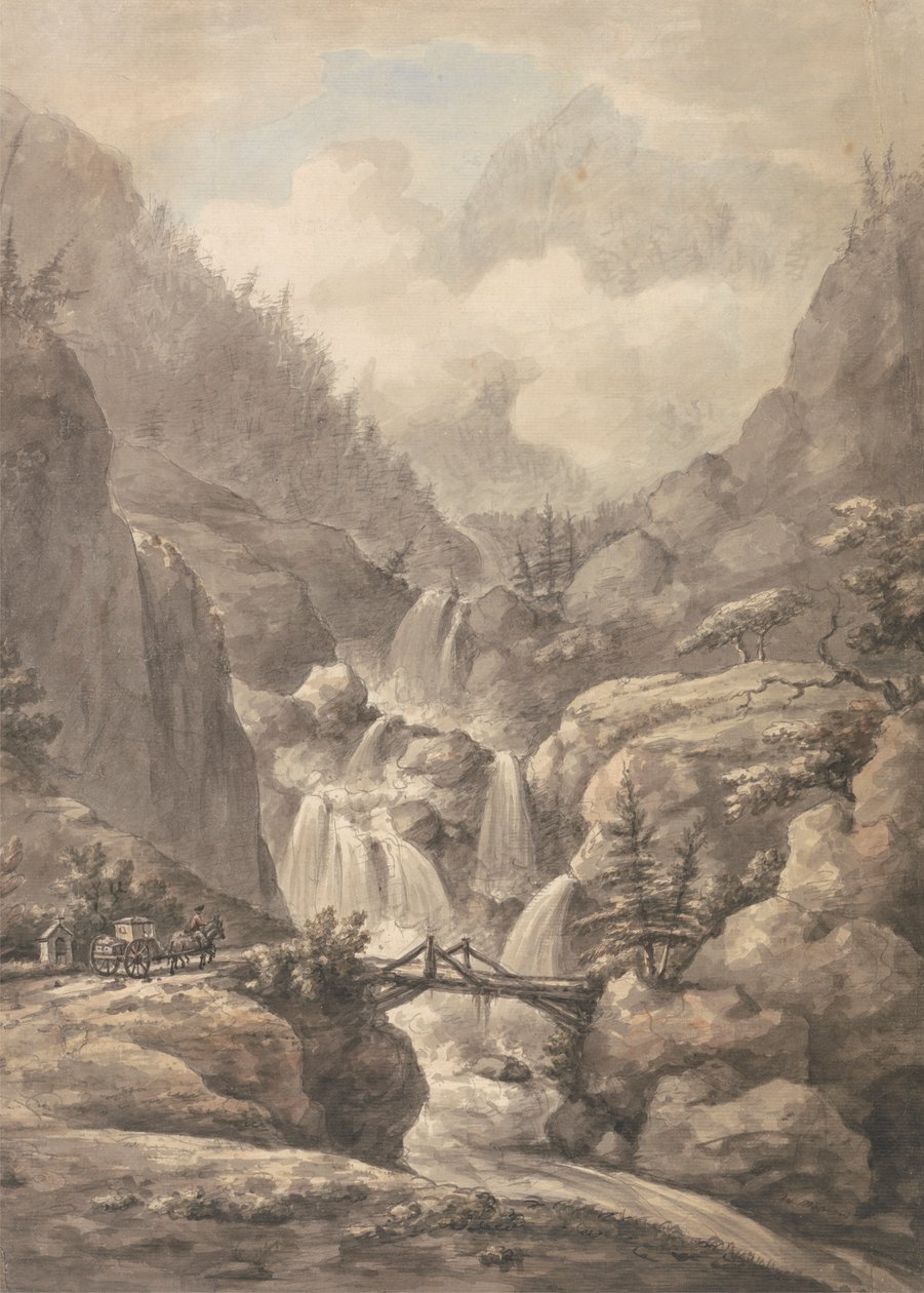 Una carrozza che attraversa le Alpi da William Marlow