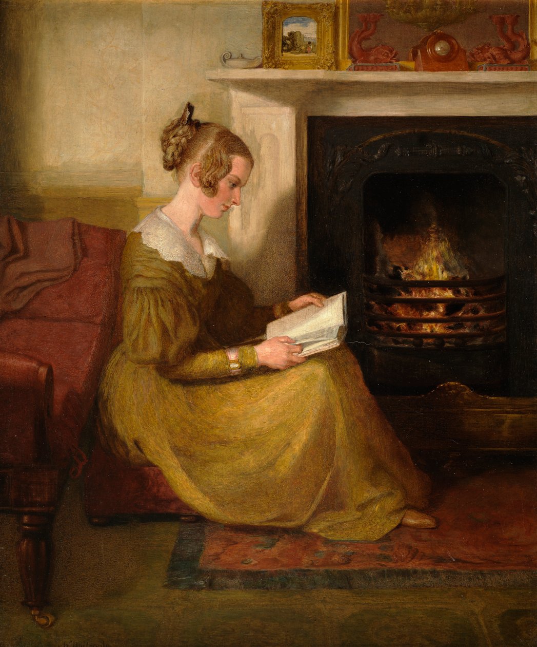Una lettura accanto al fuoco, c.1825 da William Mulready
