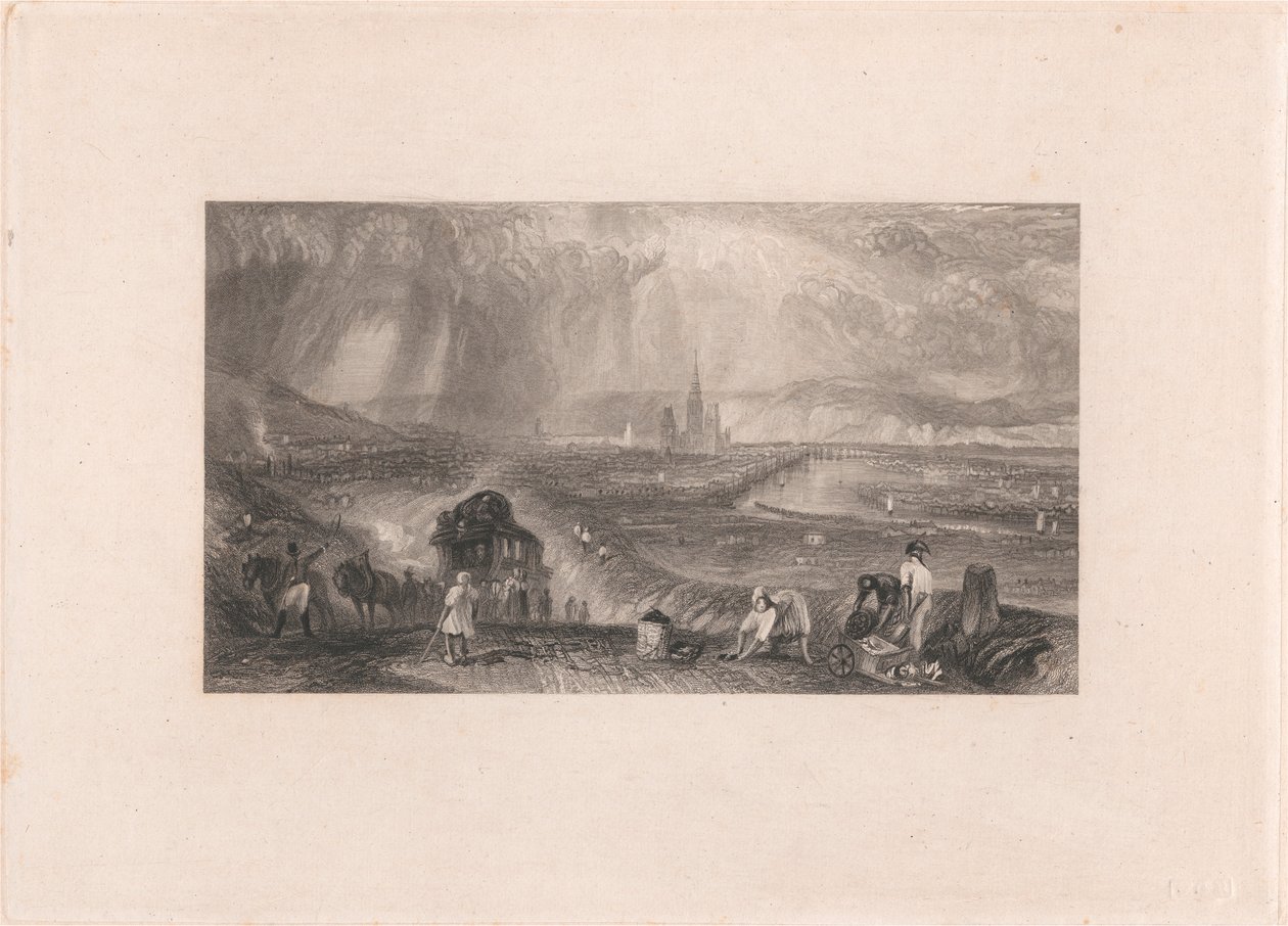 Vista distante di Rouen da William Richardson