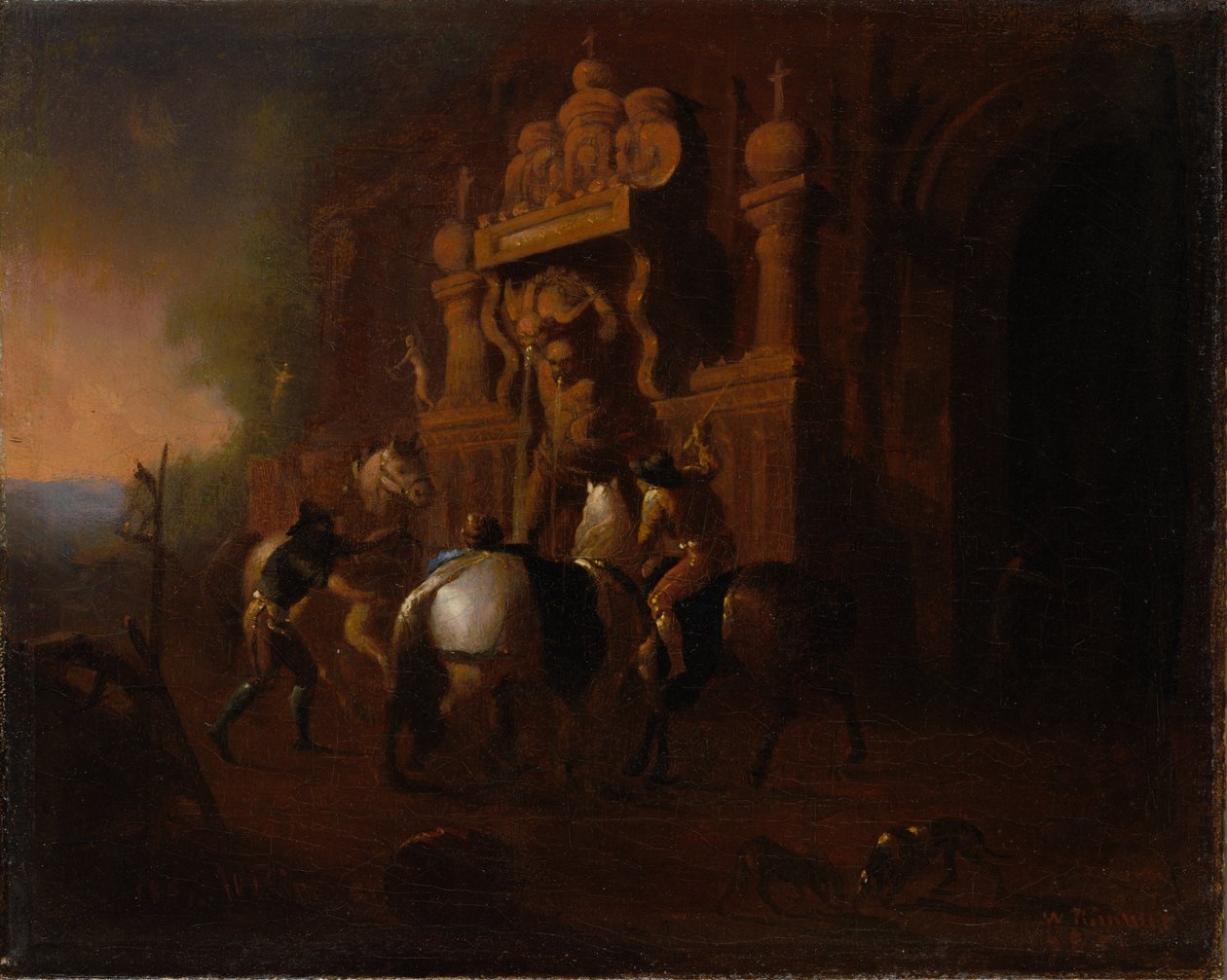 Cavalli a una fontana, 1856-57 da William Rimmer