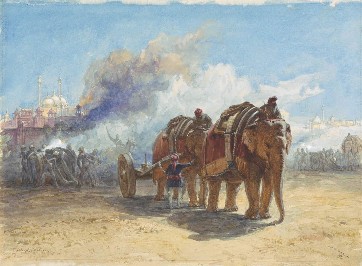 Batteria di Elefanti da William Simpson