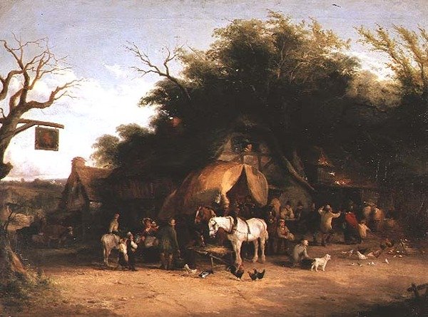 Viaggiatori che si riposano in una locanda di campagna da William Snr. Shayer