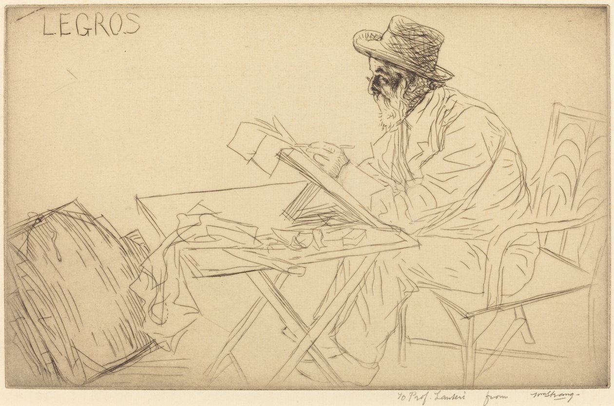 Alphonse Legros che disegna da William Strang