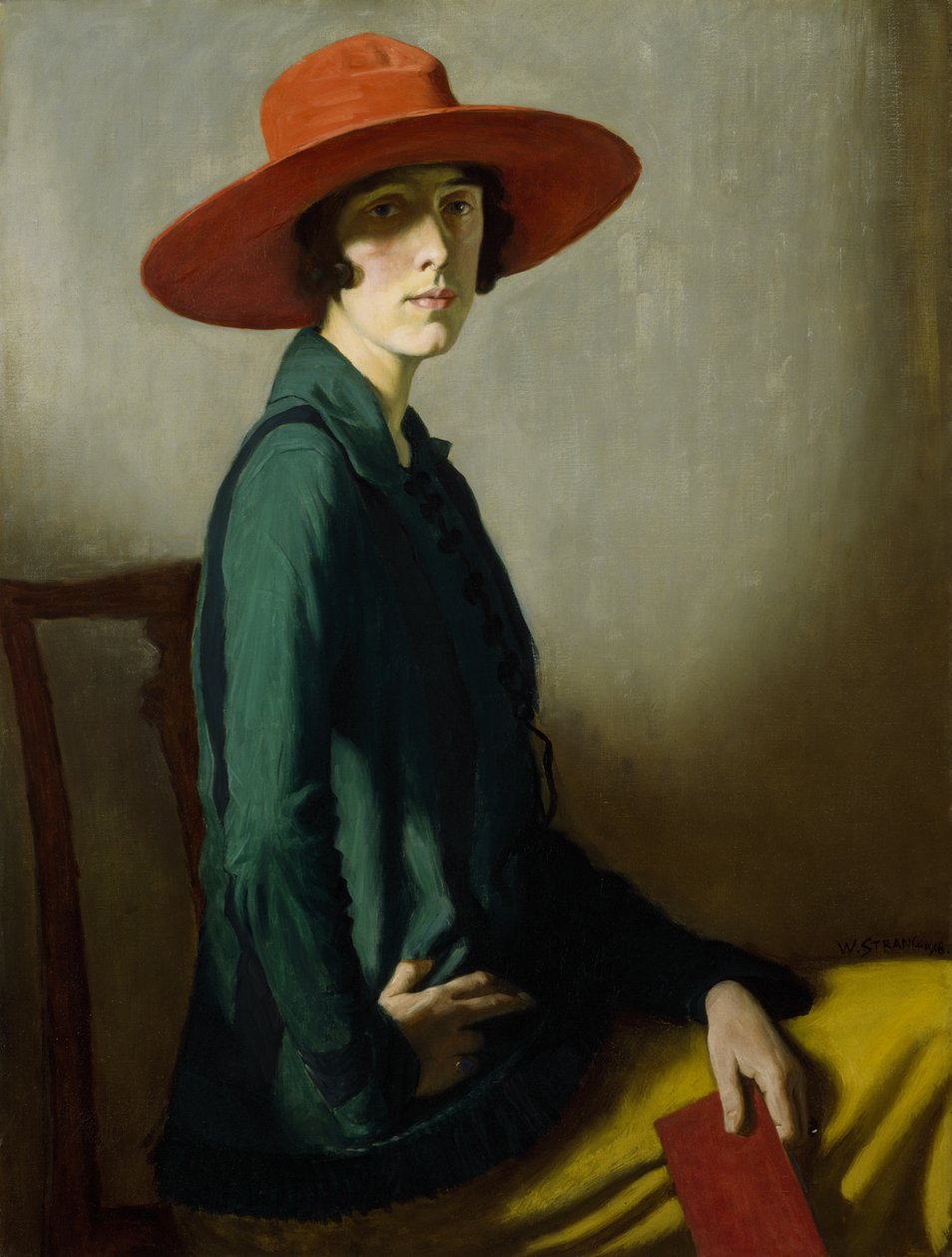 Signora con cappello rosso da William Strang