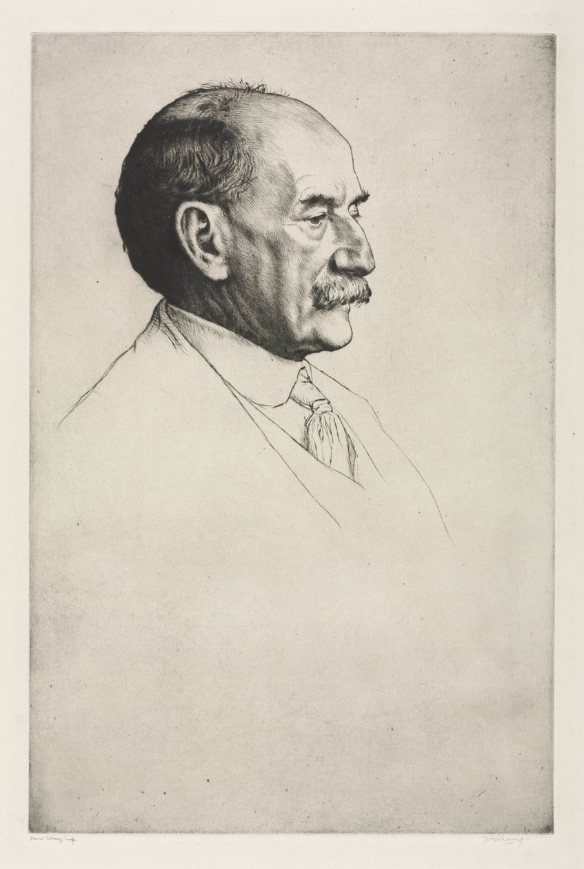 Thomas Hardy, di profilo a destra, 1910 da William Strang