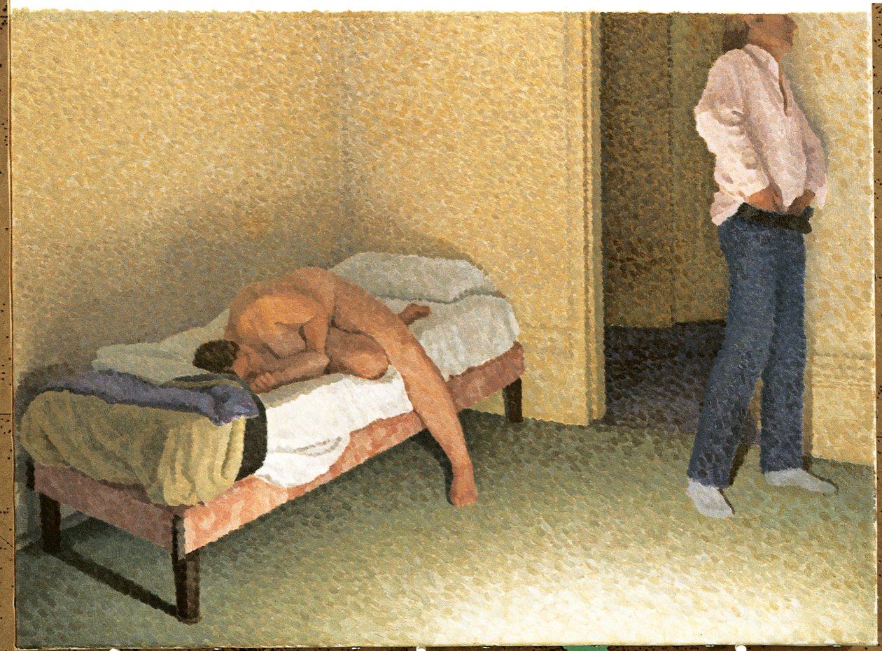Interno con una figura che si veste da William Wilkins