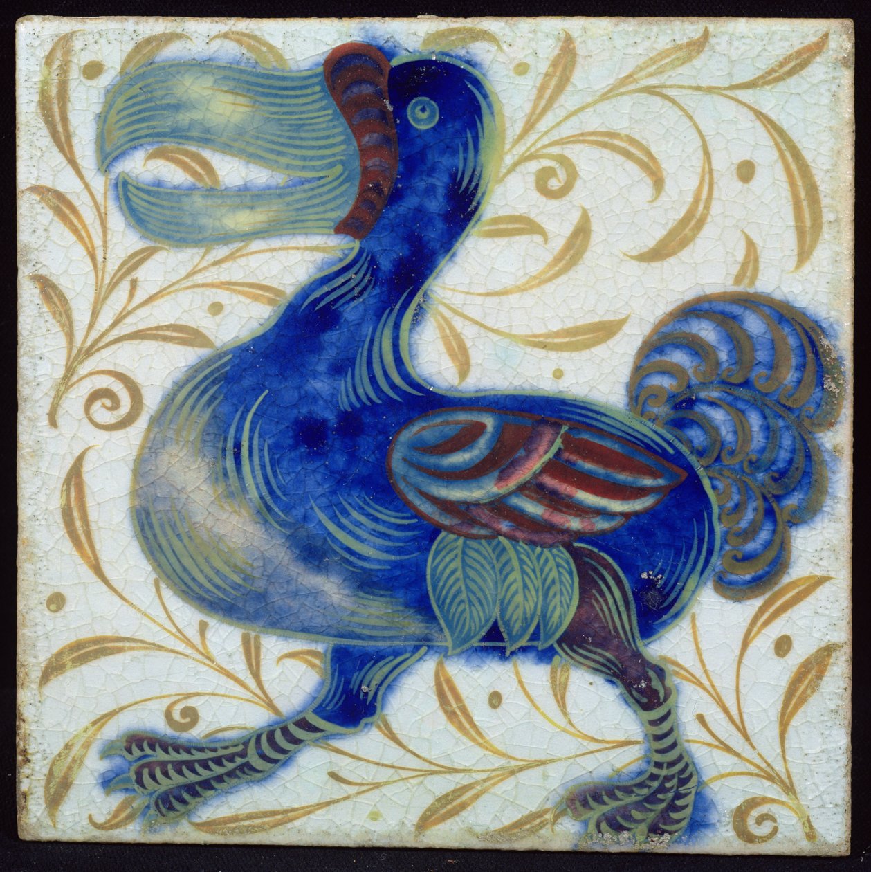 Piastrella con disegno di uccello (ceramica) da William de Morgan