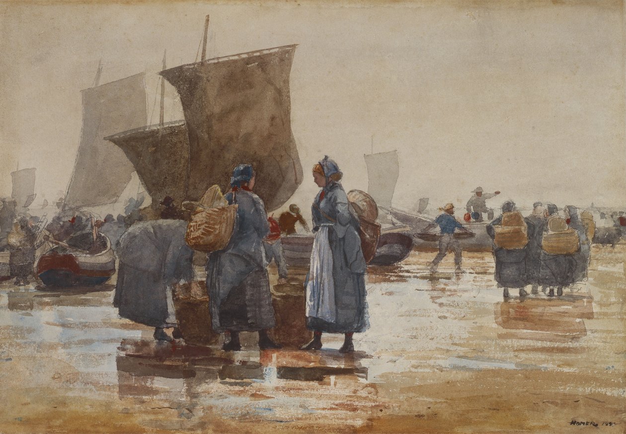 Pescatori sulla spiaggia a Cullercoats da Winslow Homer