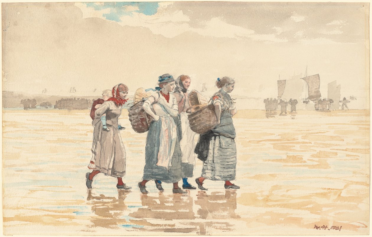 Quattro pescivendole sulla spiaggia da Winslow Homer