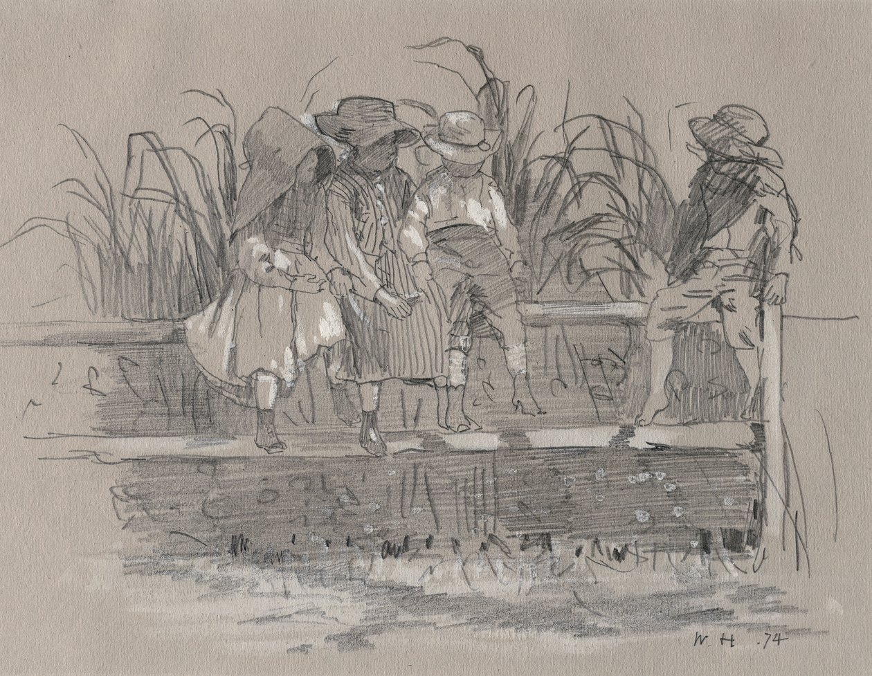 Bambini Seduti su una Recinzione da Winslow Homer