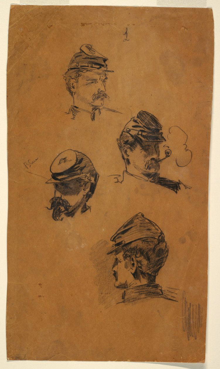 Disegno, Quattro studi di soldati, 1863 ca. da Winslow Homer