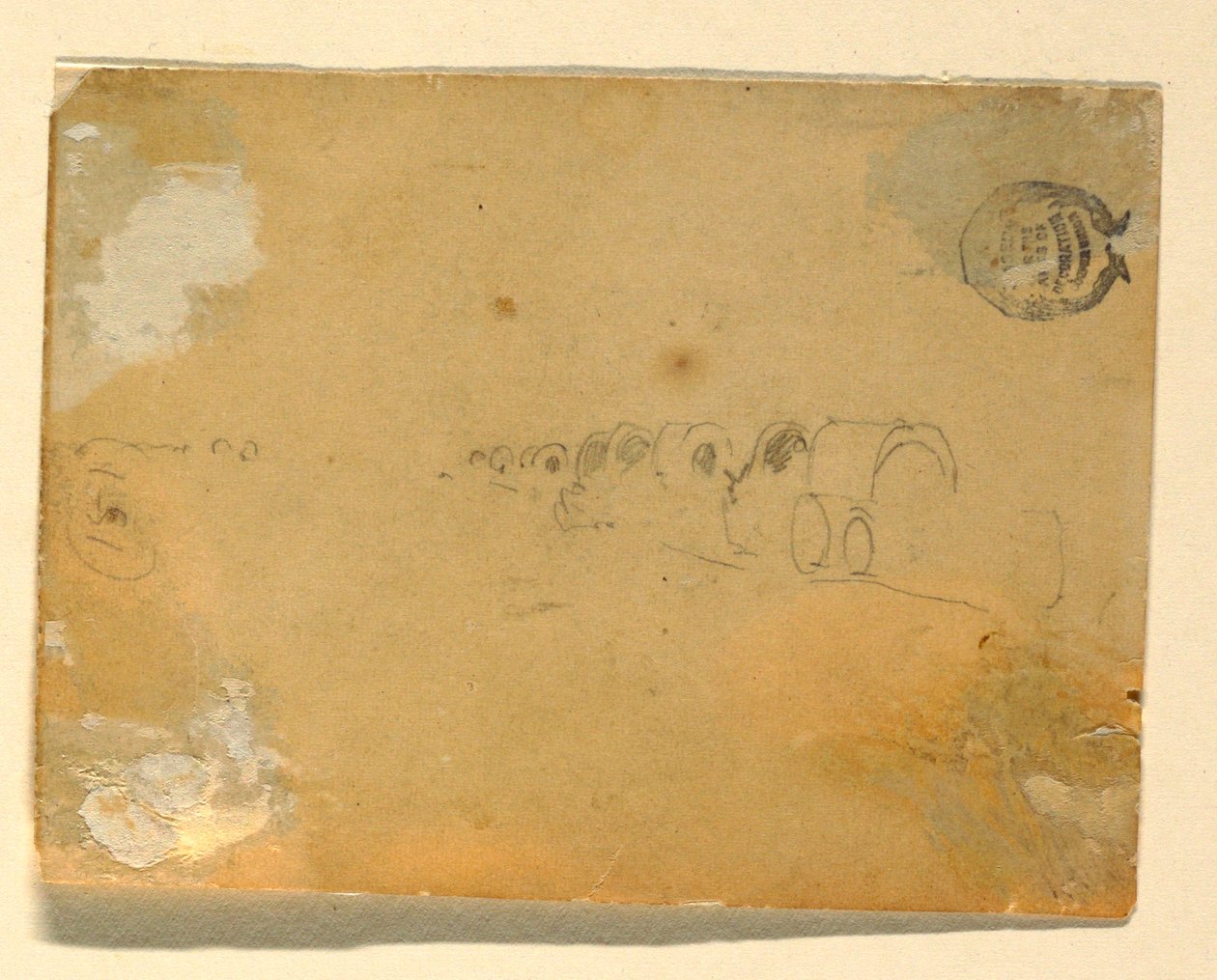 Disegno, schizzo di massima di un convoglio di carri, 1862 da Winslow Homer